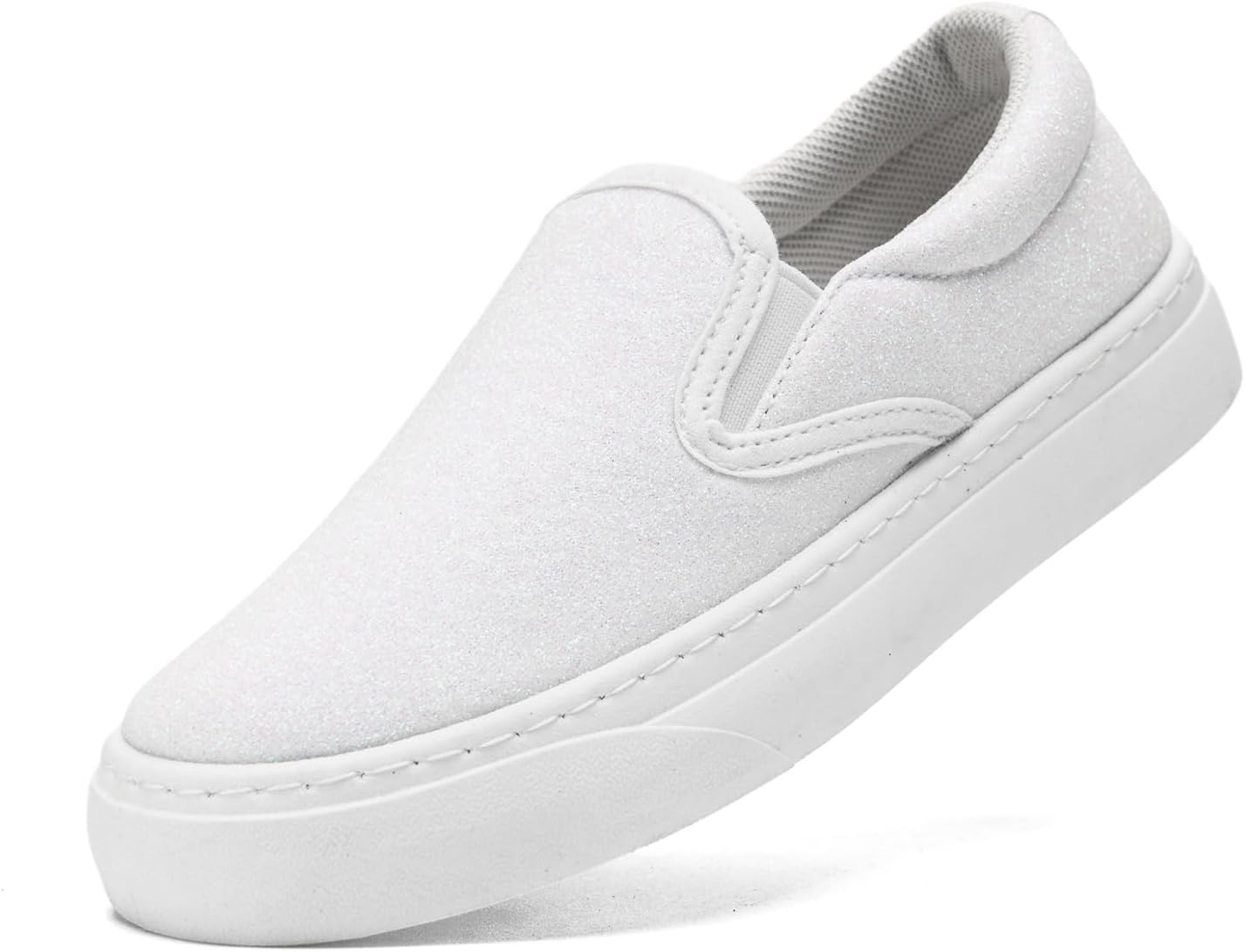 1743989757_61W9nNkiBEL._AC_SL1500_.jpg maxvinci Girls Canvas Slip On Shoes Kids Glitter Pumps Plimsolls Causal Trainers Breathable Flat Sneakers for Little/Big Kids - Image 1