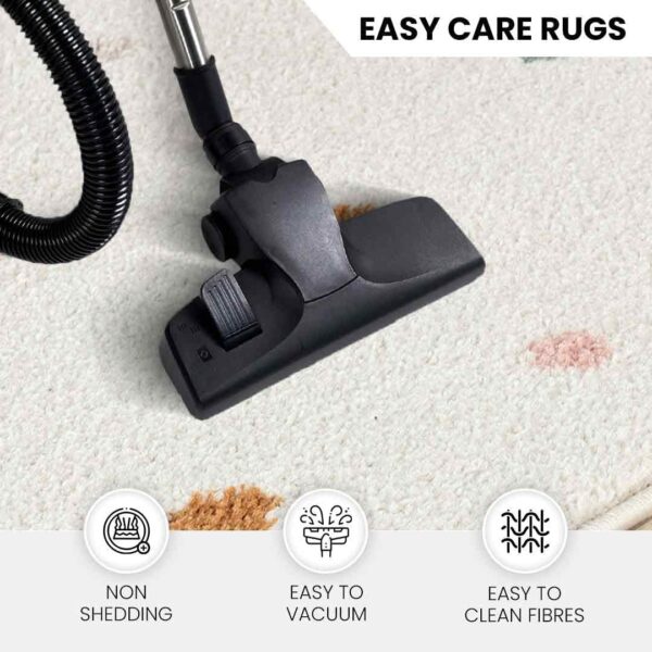 Livabliss Birds Kids Rug - Childrens Rugs for Bedroom 120x170 cm, Animal Kids Carpet for Girls & Boys Bedroom, Playroom and Nursery Rugs, Baby Rug for Girl or Boy Room, Ivory, Mustard, Pink - Image 2