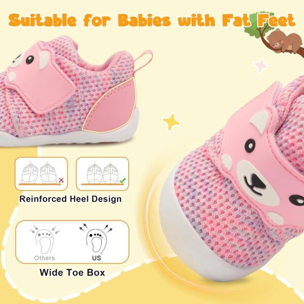 JOINFREE Baby Walking Shoes Wide Toddler Boys Girls Infant Sneakers Breathable Barefoot Slip On Tennis Crib Shoes - Image 2