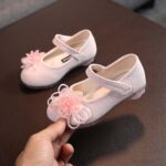 Baby Girls Mary Janes with Pearl Flower Ballet Flats Soft Sole Walking Shoes Slip on Loafers Moccasins Crib Shoes Party Wedding Dress Princess Shoes for Toddlers Kids 1-6 Years - Image 2