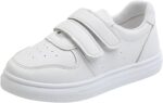 Boys Girls Sneakers Kids Sports Athletic Shoes Walking Shoes Little Kid/Big Kid Girls Sports Shoes Fashionable New Pattern Solid Color Flat Bottom Thick Sole Comfortable Casual White