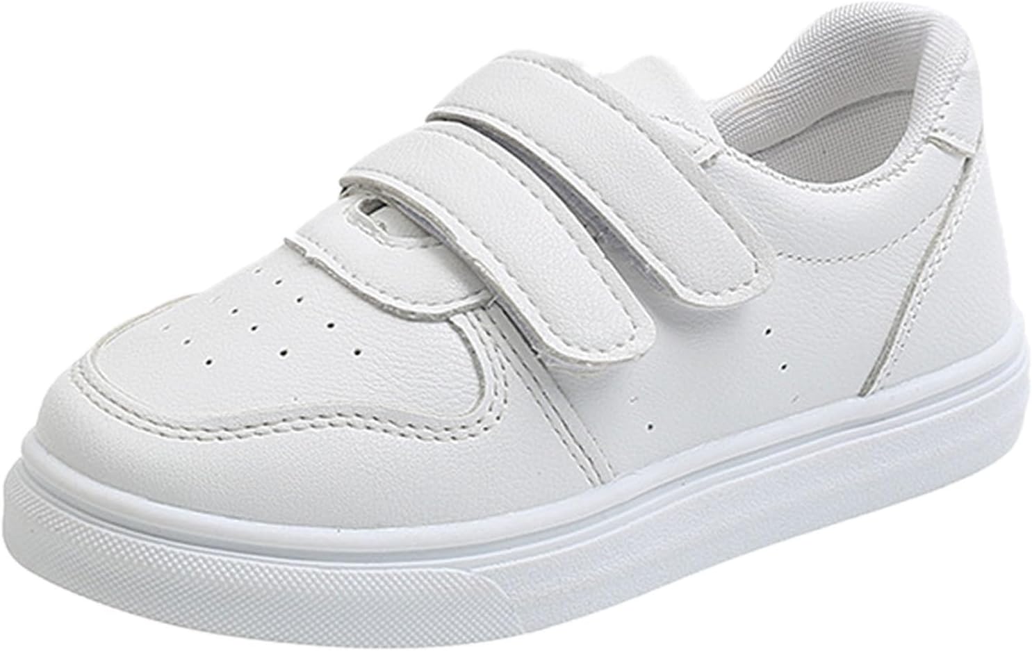 1744047958_61NGisA0-iL._AC_SL1500_.jpg Boys Girls Sneakers Kids Sports Athletic Shoes Walking Shoes Little Kid/Big Kid Girls Sports Shoes Fashionable New Pattern Solid Color Flat Bottom Thick Sole Comfortable Casual White - Image 1