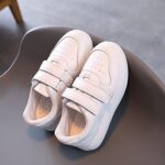 Boys Girls Sneakers Kids Sports Athletic Shoes Walking Shoes Little Kid/Big Kid Girls Sports Shoes Fashionable New Pattern Solid Color Flat Bottom Thick Sole Comfortable Casual White - Image 7
