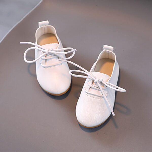 Infant Baby Boys Girls Classic PU Leather Wedding Loafers Toddler 𝐎xford Dress Shoes First Steps Walking Flat Lazy Crib Shoe Premium Soft Anti-Slip Rubber Sole Shoe (White, 1.5 Big Kids) - Image 4