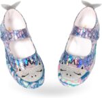 Princess Mermaid 3D Embroidered Hologram Girls Babet Sneakers