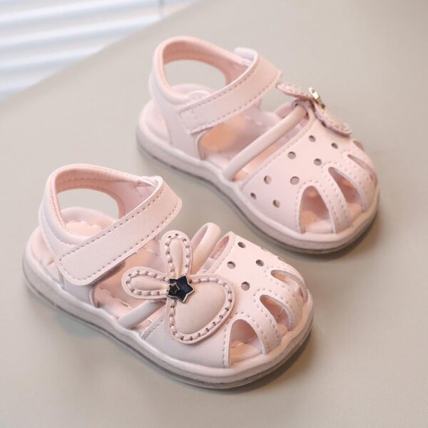 ROLAQDK Kids Wedge Booties for Girls Cute Girl Sandals Toddler Baby Girl Shoes Breathable Shoe Dew Toe Shoe Bag Head Sandals Girl Sandals Baby Soft Shoe Covers Sandals for 0 To 2 Years - Image 2