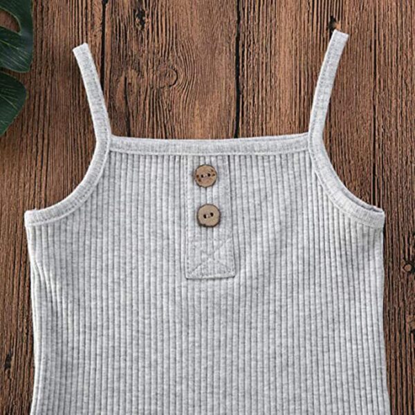 Oyolan Baby Toddler Girls Summer Short Outfits Spaghetti Straps Solid T-Shirt Romper Top + Bloomers Shorts Clothes Set - Image 3