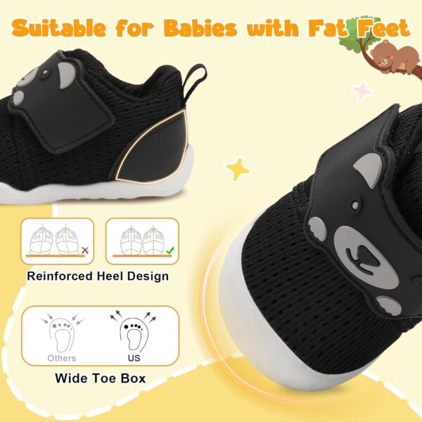 JOINFREE Baby Walking Shoes Wide Toddler Boys Girls Infant Sneakers Breathable Barefoot Slip On Tennis Crib Shoes - Image 2