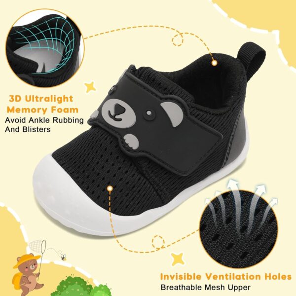 JOINFREE Baby Walking Shoes Wide Toddler Boys Girls Infant Sneakers Breathable Barefoot Slip On Tennis Crib Shoes - Image 4