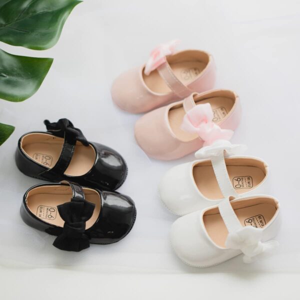 Sonsage Infant Baby Girls Bowknot Mary Jane Toddler PU Leather Soft Sole Princess Wedding Dress First Walking Flats Prewalker Newborn Ballet Shoes - Image 2