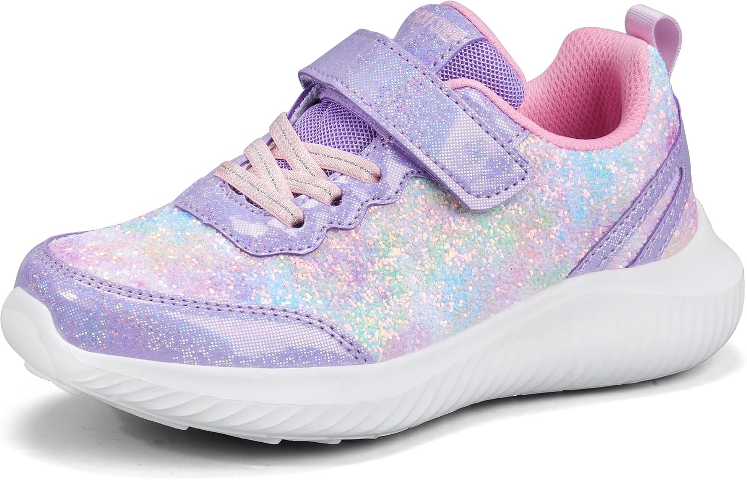 1744212525_71lyYWQYRL._AC_SL1500_.jpg LUCKY STEP Kid's Glitter Fashion Sneakers Sparkly Princess Tennis Bling Shiny Sequins Athletic Walking School Shoes for Children/Boys/Girls - Image 1