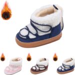 SRTUMEY Kids Baby Girls Warm Snow Boots Kids Snow Boot Fur, Kids Winter Boots Thermal Kids Fleece Lining Snow Boots Baby Boys Girls Non Slip Boby Boots Toddler Outdoor Warm Walking Shoes - Image 4