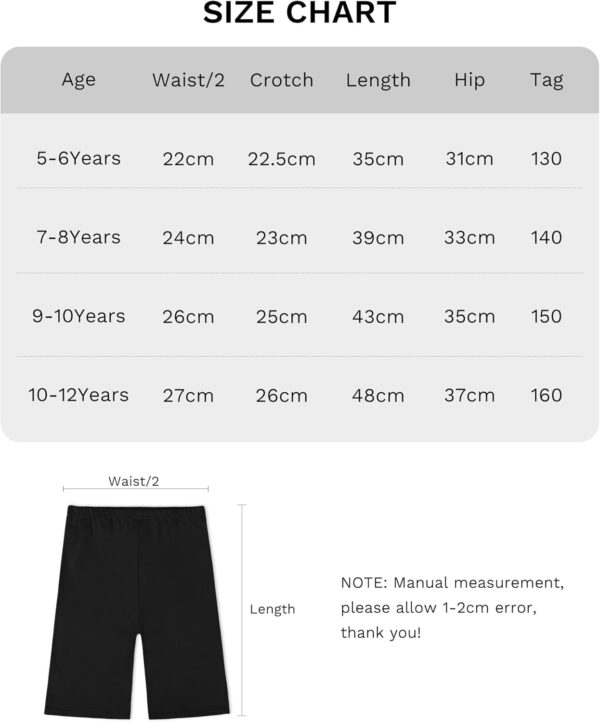 JOCMIC Girls Cycling Cotton Breathable and Safety Shorts for Summer Sports Gym Dance 3 Pack 5-12 Years - Image 6