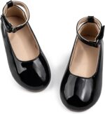 CENCIRILY Toddler Little Girl Mary Jane School Shoes Soft Anti-Slip Sole Hook and Loop Wedding Dress Flat