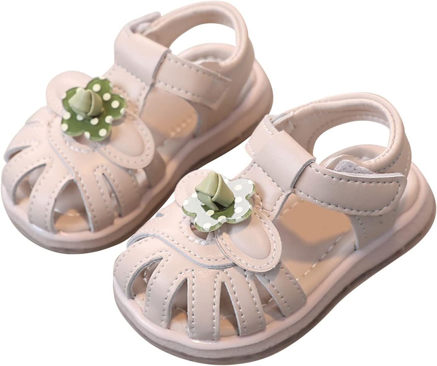 1744265165_61wUu0HCauL._AC_SL1500_.jpg Toddler Baby Girl Shoes Breathable Shoe Dew Toe Shoe Bag Head Sandals Girl Sandals Baby Soft Shoe Covers Sandals For 0 To 2 Years Gymnastic Flip Flops - Image 1