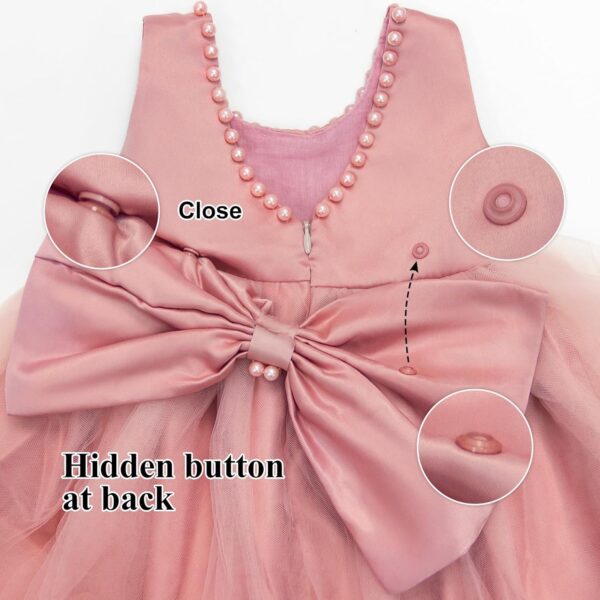 LZH Baby Girls Ruffle Lace Backless with Headwear,Bowknot Flower Dresses Pageant Party Wedding - Image 6