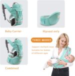 SONARIN 3 in 1 Multifunction Hipseat Baby Carrier,Front and Back,100% Cotton,Ergonomic,Easy Mom,Adapted to Your Child's Growing(Pink) - Image 6
