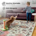 Arty Rugs Machine Washable Rug, 240x330cm, 75% Recycled Cotton, Short Pile, Non-Slip Backing, Non-Shedding, Area Rugs for Living Room, Bedroom, Kitchen, Hallway, Office, Ivory & Pink - Image 2