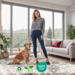 Arty Rugs Machine Washable Rug, 240x330cm, 75% Recycled Cotton, Short Pile, Non-Slip Backing, Non-Shedding, Area Rugs for Living Room, Bedroom, Kitchen, Hallway, Office, Ivory & Pink - Image 6