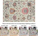 Arty Rugs Machine Washable Rug, 240x330cm, 75% Recycled Cotton, Short Pile, Non-Slip Backing, Non-Shedding, Area Rugs for Living Room, Bedroom, Kitchen, Hallway, Office, Ivory & Pink - Image 7