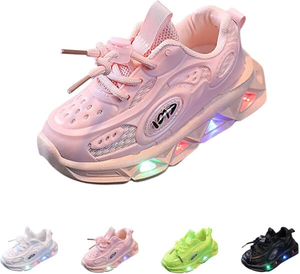 SRTUMEY Infant Trainers, Fashion LED Light Shoes for Baby Kids Children Light Up Running Sneakers Boys Girls Non Slip Sports Shoes - Image 2