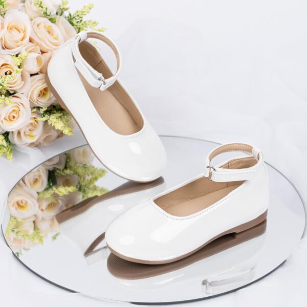 CENCIRILY Toddler Little Girl Mary Jane School Shoes Soft Anti-Slip Sole Hook and Loop Wedding Dress Flat - Image 4