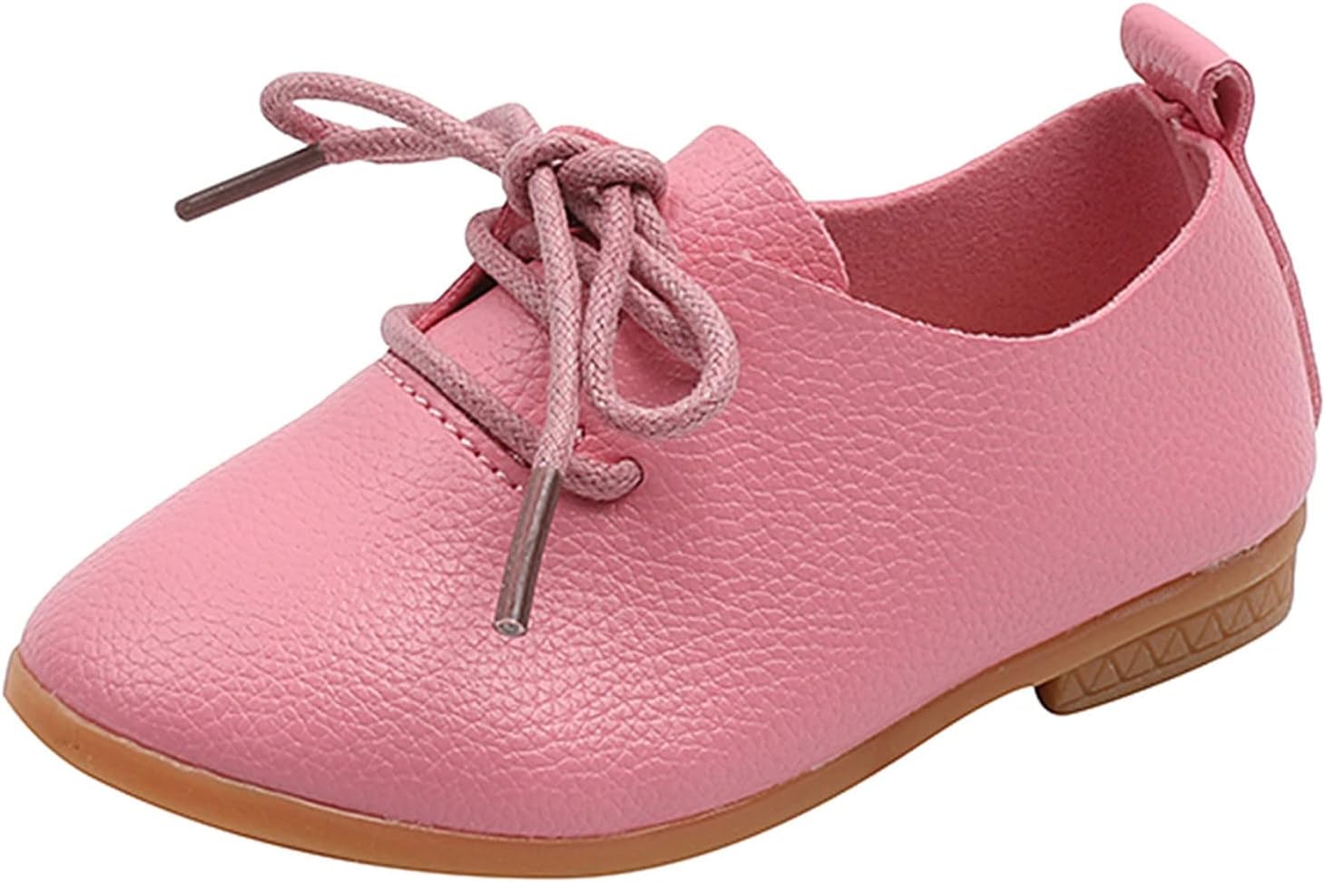 1744366730_61MyyWictEL._AC_SL1500_.jpg Infant Baby Boys Girls Classic PU Leather Wedding Loafers Toddler 𝐎xford Dress Shoes First Steps Walking Flat Lazy Crib Shoe Premium Soft Anti-Slip Rubber Sole Shoe (Pink, 9.5 Toddler) - Image 1
