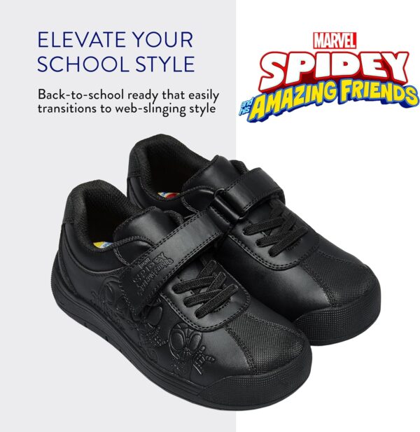 Marvel Boys School Shoes | Spidey and His Amazing Friends Boys Black Shoes - Image 2