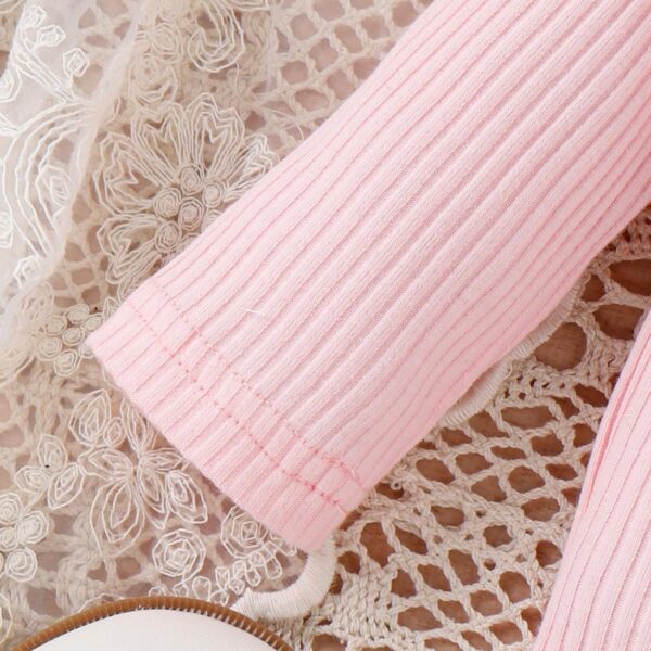 HPSOM Baby Kids Girl Clothes Set Ruffle Ribbed Long Sleeve Top Bow Tie Plaid Skirt 2PCS Spring Fall Toddler Outfits Set 2-7Y - Image 7