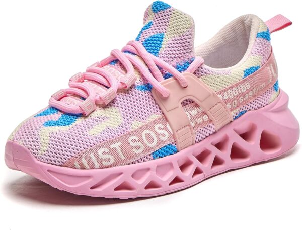 Daclay Kids Shoes Boys Girls Sports Soft Soled Running Elastic Cushion Cool Sneaker - Image 4