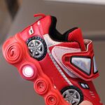 Light Up Toddler Boys Shoes Car Pattern LED Luminous Sport Sneaker Little Fashion Cute Soft Sole Toddler Athletic Shoes Non Slip Walking Shoes Low Top Casual Sneaker - Image 7