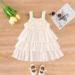 RWYBEYW Toddler Baby Girl Sleeveless Princess Dress Floral Bows Layered A-Line Dress Summer Beach Sundress Birthday Party Dresses - Image 4