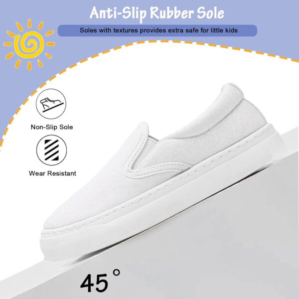 maxvinci Girls Canvas Slip On Shoes Kids Glitter Pumps Plimsolls Causal Trainers Breathable Flat Sneakers for Little/Big Kids - Image 4