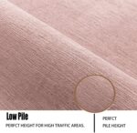 Ceneco Pink Rugs for Bedrooms,Short Pile Rugs Lving Room,Non Slip Washable Bedside Rug,Soft Low Pile Rug for Kids Room,Office,Lounge Soft Carpet (Pink, 120×160cm) - Image 2