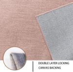 Ceneco Pink Rugs for Bedrooms,Short Pile Rugs Lving Room,Non Slip Washable Bedside Rug,Soft Low Pile Rug for Kids Room,Office,Lounge Soft Carpet (Pink, 120×160cm) - Image 3
