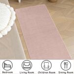 Ceneco Pink Rugs for Bedrooms,Short Pile Rugs Lving Room,Non Slip Washable Bedside Rug,Soft Low Pile Rug for Kids Room,Office,Lounge Soft Carpet (Pink, 120×160cm) - Image 6