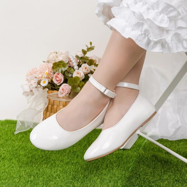 CENCIRILY Toddler Little Girl Mary Jane School Shoes Soft Anti-Slip Sole Hook and Loop Wedding Dress Flat - Image 5
