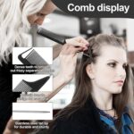 SWEET VIEW 4 Pcs Hair Styling Brush Set with 1 Pcs Edge Brush 1 Pcs Bristle Hair Brush 1 Pcs Rat Tail Comb 1 Pcs Wide Tooth Comb, Hair Comb Set for Slick Baby Hair and Flyaways - Black - Image 4