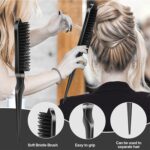 SWEET VIEW 4 Pcs Hair Styling Brush Set with 1 Pcs Edge Brush 1 Pcs Bristle Hair Brush 1 Pcs Rat Tail Comb 1 Pcs Wide Tooth Comb, Hair Comb Set for Slick Baby Hair and Flyaways - Black - Image 5