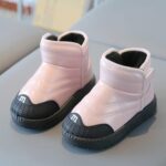 Toddler Boys Girls Snow Boots Baby Boy Fall Warm F𝘂r Lined Boots Winter Wa𝘁erproof Outdoor Ankle Booties Non Slip Shoes for Baby Toddler School Classic 𝗢xford Boots (Pink, 3 Big Kids) - Image 6