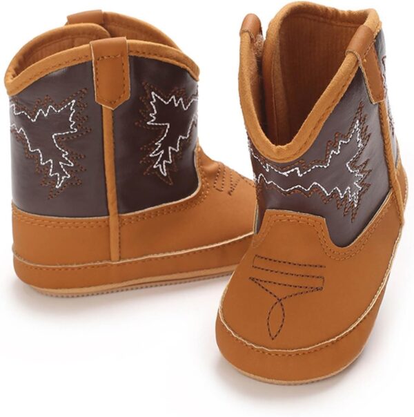 Baby Boots 6 12 Months Girls Newborn Shoes Boots Baby Infant Soft PU Non Slip Soles Cute Little Boots 0 1 Years Old Newborn Walking Shoes Baby Boys Shoes Size Infant 3Newborn Shoes Boots - Image 5