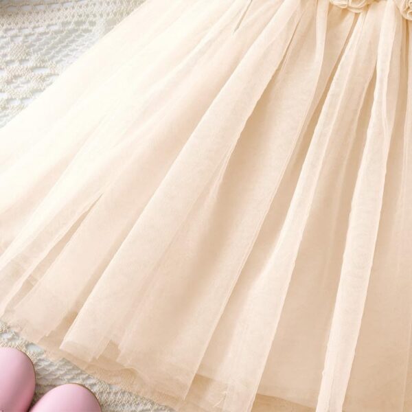 JiAmy Toddler Girl Tulle Dress Princess Casual Summer Strap Flower Sundress Mesh Sleeveless Kids Baby Dresses for Age 2-6 - Image 5