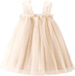 JiAmy Toddler Girl Tulle Dress Princess Casual Summer Strap Flower Sundress Mesh Sleeveless Kids Baby Dresses for Age 2-6 - Image 6
