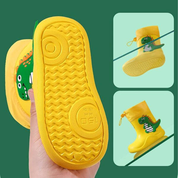 Girl School Shoes Size 5 Toddler Kids Children Rain Boots Boys Girls Baby Dinosaur Rain Shoes Non Slip Rubber Boots Girls Size 2 School Shoes - Image 4
