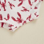 Barbotimer Baby Girl Crayfish Boil Tassel Shirt Retro Lobster Bloomer Shorts Headband Bummies Bow Set Cute 3Pcs Summer Clothes - Image 6