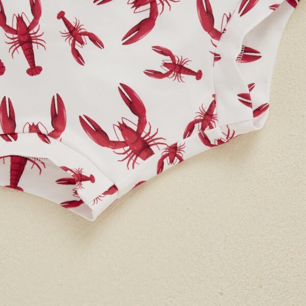 Barbotimer Baby Girl Crayfish Boil Tassel Shirt Retro Lobster Bloomer Shorts Headband Bummies Bow Set Cute 3Pcs Summer Clothes - Image 6