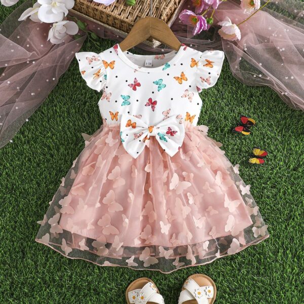 Yaopelky Kleinkind Baby Mädchen Sommerkleidung Säugling Ärmellos Kind Schmetterling Outfit Strand Sommerkleid für Mädchen - Image 2