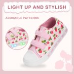 EUXTERPA Boys Girls Light Up Trainers Kids Summer Canvas Pumps Toddler Outdoor Indoor Walking Shoes with Dual Hook and Loops - Image 2