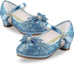 Lanivic Girls Princess Shoes Sequins Sweet Bows High Heels Wedding Party Dress Shoes Dance Bright Diamond Cosplay Christmas Festival Shoes Pink Blue Purple Gold Silver - Image 6