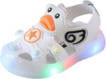 Children School Shoes Girls Light On LED Baby Shoes Children Shoes Boy Sandals Soft Kids Beach Shoes Sandale Casual Duck Shoes Walking Boots Size 5